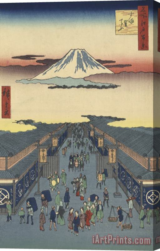 Ando Hiroshige Suruga Cho Stretched Canvas Print / Canvas Art