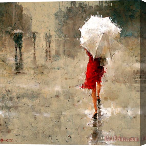 Andre Kohn Red And White Stretched Canvas Print / Canvas Art