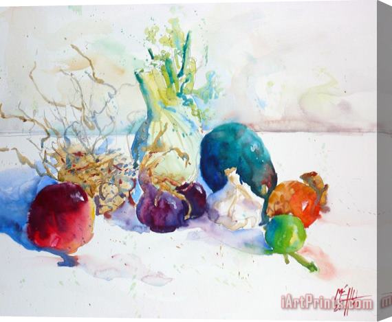 Andre Mehu Vegetables and fruits Stretched Canvas Print / Canvas Art