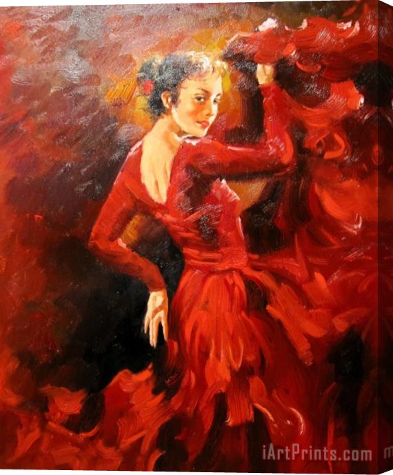 Andrew Atroshenko Crimson Dancer Stretched Canvas Print / Canvas Art