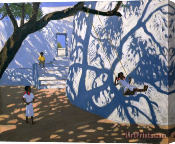 Andrew Macara Girl on a Swing India Stretched Canvas Painting / Canvas Art