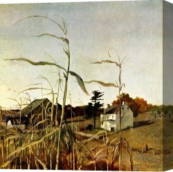 Agincourt The Impossible Victory 25 October 1415 Canvas Prints - Autumn Cornfield October 1 1950 by andrew wyeth