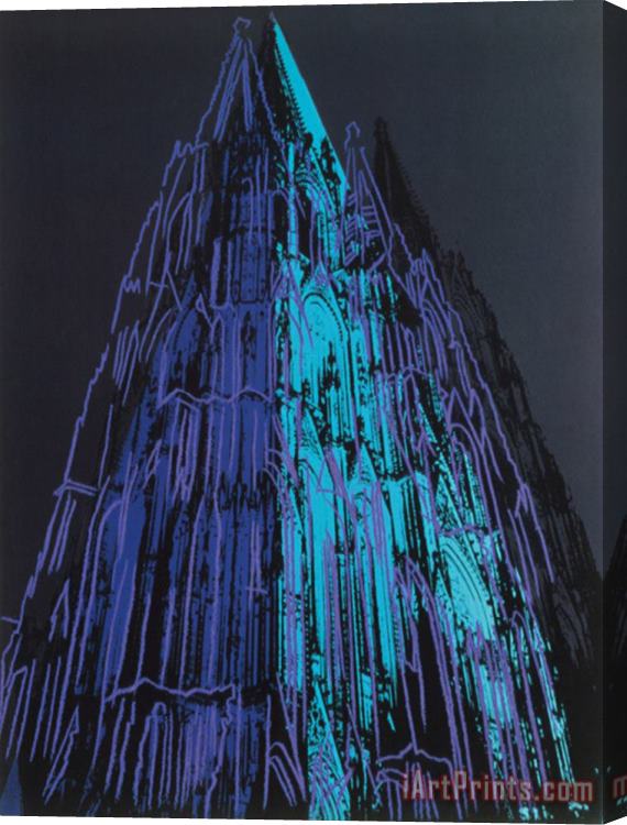 Andy Warhol Cologne Cathedral C 1985 Blue Stretched Canvas Painting / Canvas Art