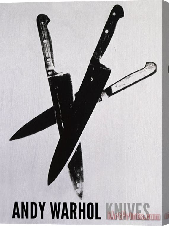 Andy Warhol Knives C 1981 82 Three Black Stretched Canvas Painting / Canvas Art