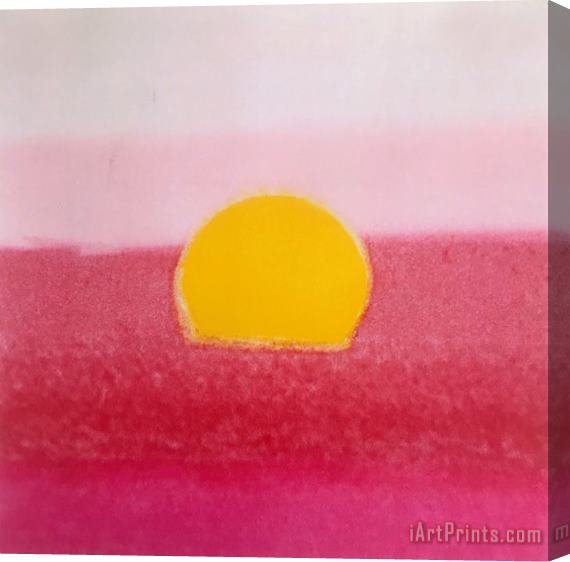Andy Warhol Sunset C 1972 Hot Pink Pink Yellow Stretched Canvas Painting / Canvas Art