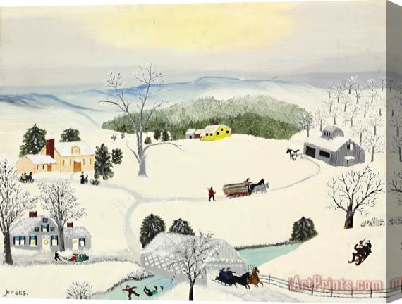 Anna Mary Robertson (grandma) Moses Whoa There Stretched Canvas Print / Canvas Art