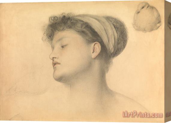 Anthony Frederick Augustus Sandys Study For Girl With Doves Stretched Canvas Print / Canvas Art