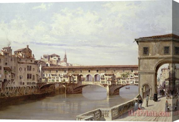 Antonietta Brandeis The Pontevecchio - Florence Stretched Canvas Print / Canvas Art