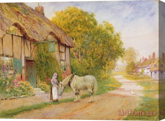 Arthur Claude Strachan Outside the Village Inn Stretched Canvas Painting / Canvas Art