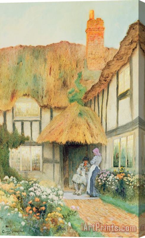 Arthur Claudes Strachan By the Cottage Door Stretched Canvas Print / Canvas Art