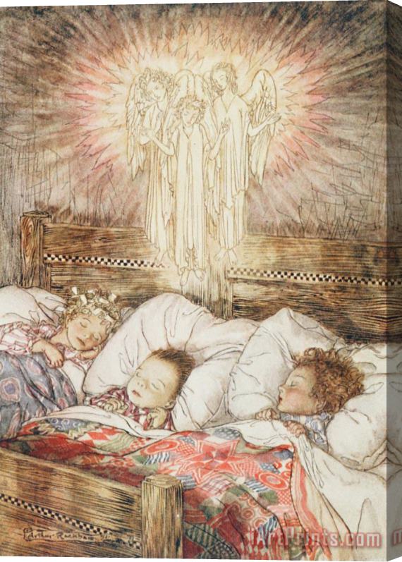 Arthur Rackham Christmas illustrations from The Night Before Christmas Stretched Canvas Print / Canvas Art
