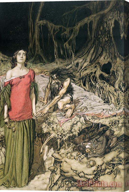 Arthur Rackham The Wooing Of Grimhilde The Mother Of Hagen From 'siegfried And The Twilight Of The Gods Stretched Canvas Print / Canvas Art