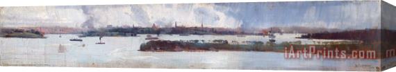 Arthur Streeton Rain Over Sydney Harbour Stretched Canvas Print / Canvas Art