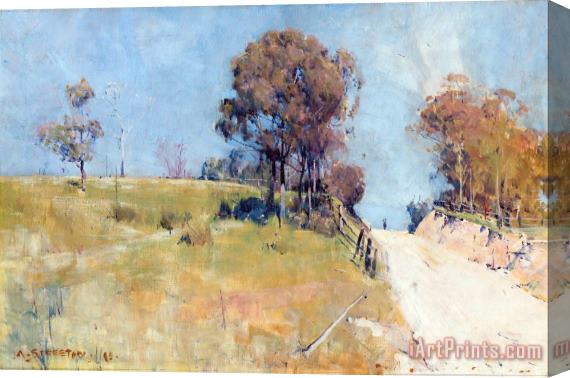 Arthur Streeton Sunlight (cutting on a Hot Road) Stretched Canvas Print / Canvas Art