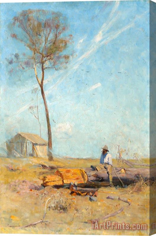 Arthur Streeton The Selector's Hut (whelan on The Log) Stretched Canvas Print / Canvas Art