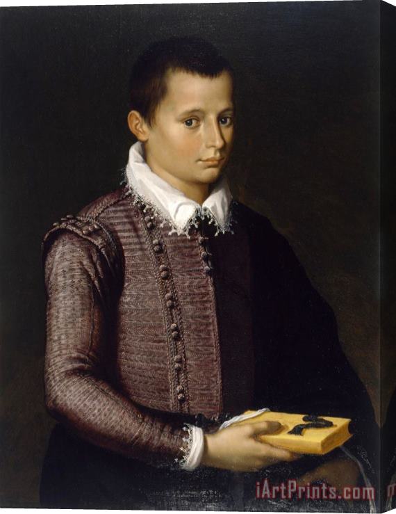 Artist, Maker Unknown, Italian? Portrait of a Boy Holding a Book Stretched Canvas Print / Canvas Art