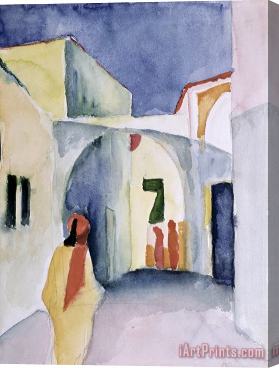 August Macke A Glance Down an Alley Stretched Canvas Painting / Canvas Art