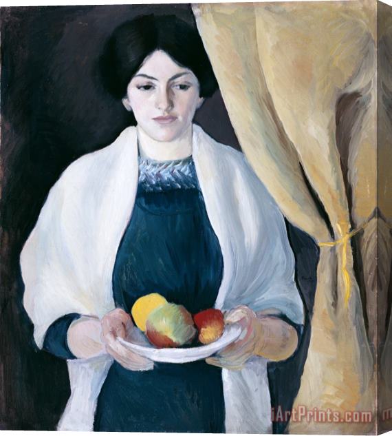 August Macke Portrait with Apples Stretched Canvas Print / Canvas Art