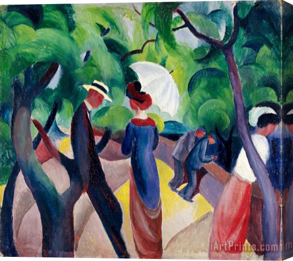 August Macke Promenade Stretched Canvas Painting / Canvas Art
