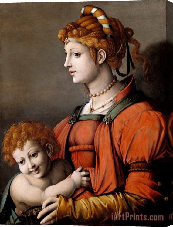 Bacchiacca Portrait of a Woman And Child Stretched Canvas Print / Canvas Art
