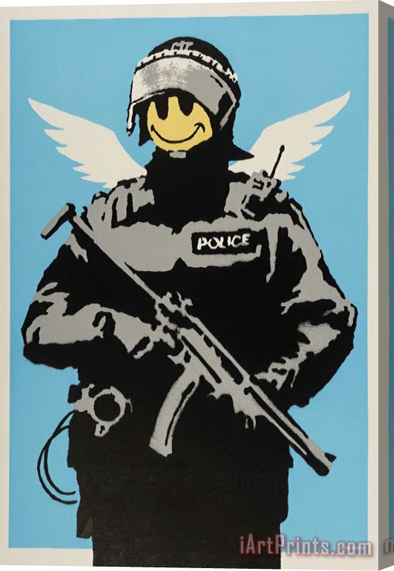 Banksy Flying Copper, 2003 Stretched Canvas Print / Canvas Art