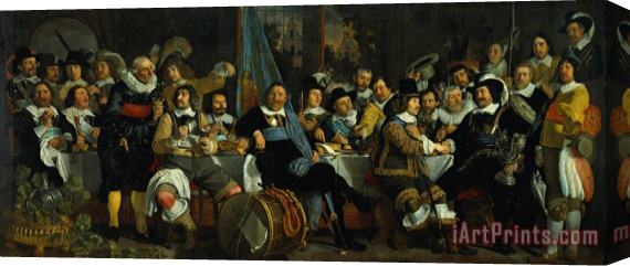 Bartholomeus Van Der Helst The Celebration of The Peace of Münster, 18 June 1648 in The Headquarters of The Crossbowman's Civi Stretched Canvas Painting / Canvas Art