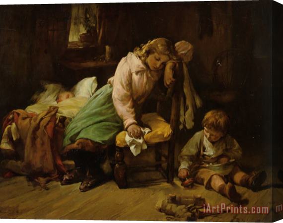 Bernard De Hoog The Young Mother Stretched Canvas Print / Canvas Art