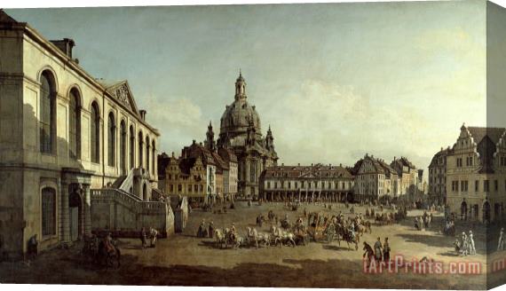 Bernardo Bellotto View of The Neumarkt in Dresden From The Judenhofe Stretched Canvas Painting / Canvas Art