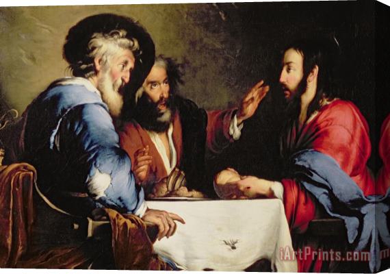 Bernardo Strozzi Supper at Emmaus Stretched Canvas Painting / Canvas Art