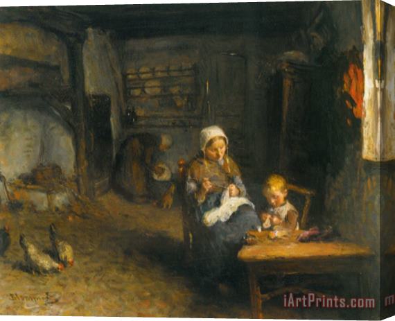 Bernardus Johannes Blommers Mother's Little Helper Stretched Canvas Print / Canvas Art