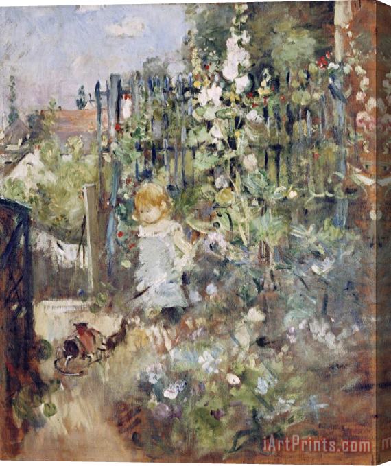 Berthe Morisot A Child in The Rosebeds Stretched Canvas Print / Canvas Art