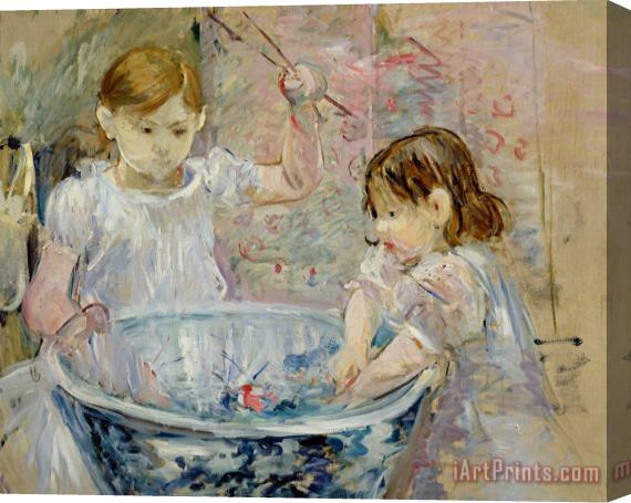 Berthe Morisot Children At The Basin Stretched Canvas Painting / Canvas Art