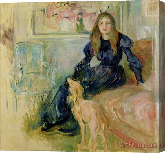 Berthe Morisot Julie Manet and her Greyhound Laerte Stretched Canvas Painting / Canvas Art