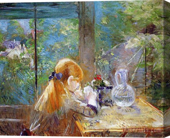 Berthe Morisot Red-haired girl sitting on a veranda Stretched Canvas Painting / Canvas Art