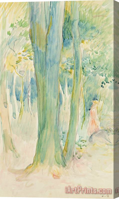 Berthe Morisot Under The Trees In The Wood Stretched Canvas Print / Canvas Art