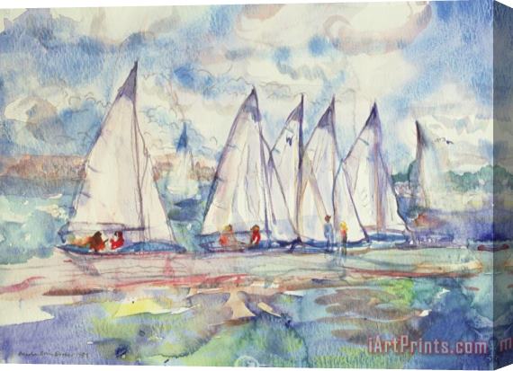 Brenda Brin Booker Blue Sailboats Stretched Canvas Print / Canvas Art