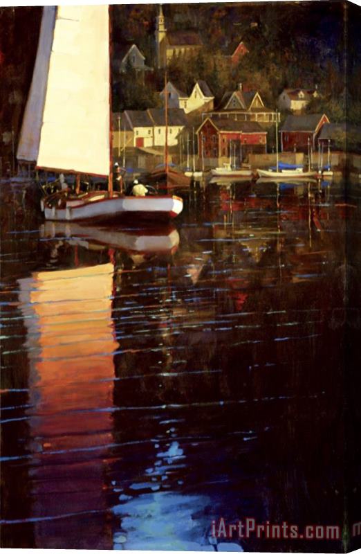 brent lynch New England Sunset Sail Stretched Canvas Painting / Canvas Art