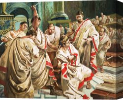 Death And Life Canvas Prints - The death of Julius Caesar by C L Doughty