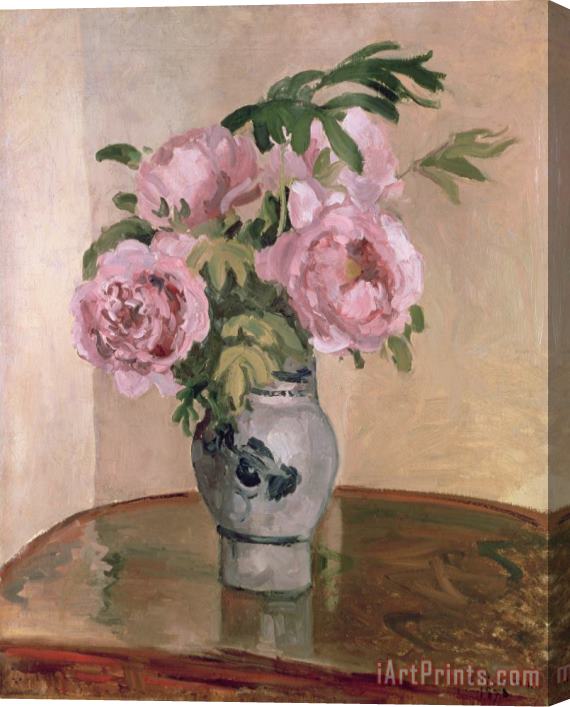 Camille Pissarro A Vase of Peonies Stretched Canvas Print / Canvas Art