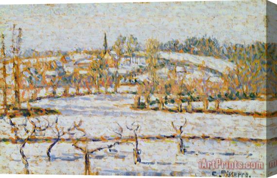Camille Pissarro Effect of Snow at Eragny Stretched Canvas Print / Canvas Art
