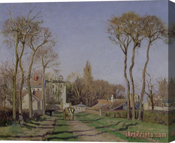 Camille Pissarro Entrance to the Village of Voisins Stretched Canvas Print / Canvas Art