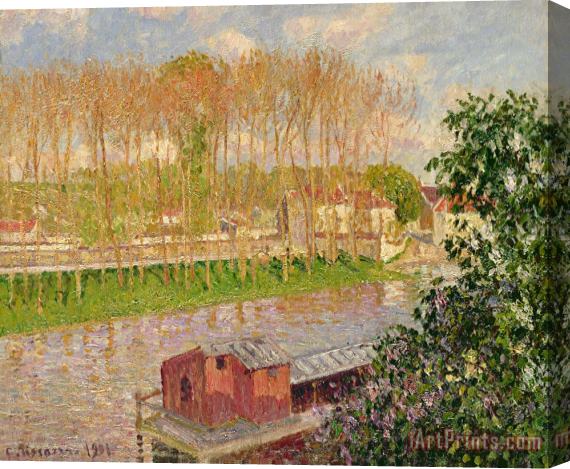 Camille Pissarro Sunset At Moret Sur Loing Stretched Canvas Print / Canvas Art