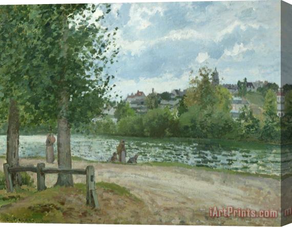 Camille Pissarro The Banks of the Oise at Pontoise Stretched Canvas Print / Canvas Art