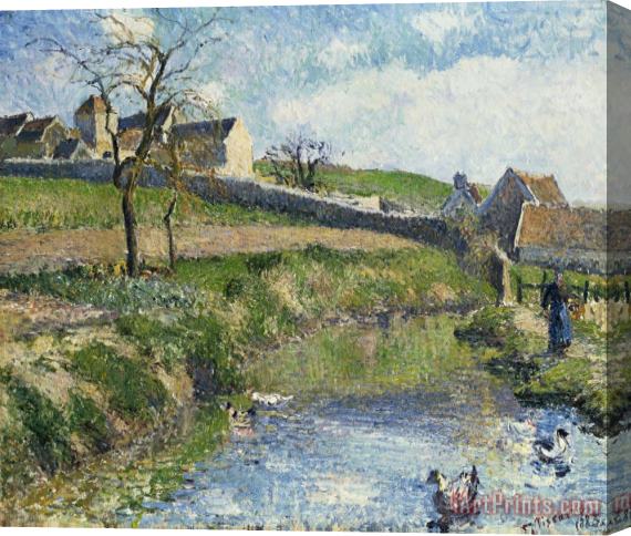 Camille Pissarro The Farm at Osny Stretched Canvas Painting / Canvas Art