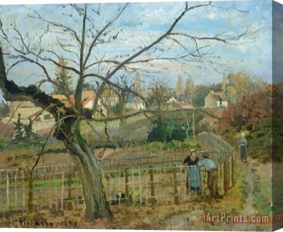 Camille Pissarro The Fence Stretched Canvas Painting / Canvas Art