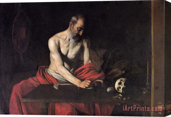 Caravaggio St Jerome Writing 1607 Stretched Canvas Print / Canvas Art