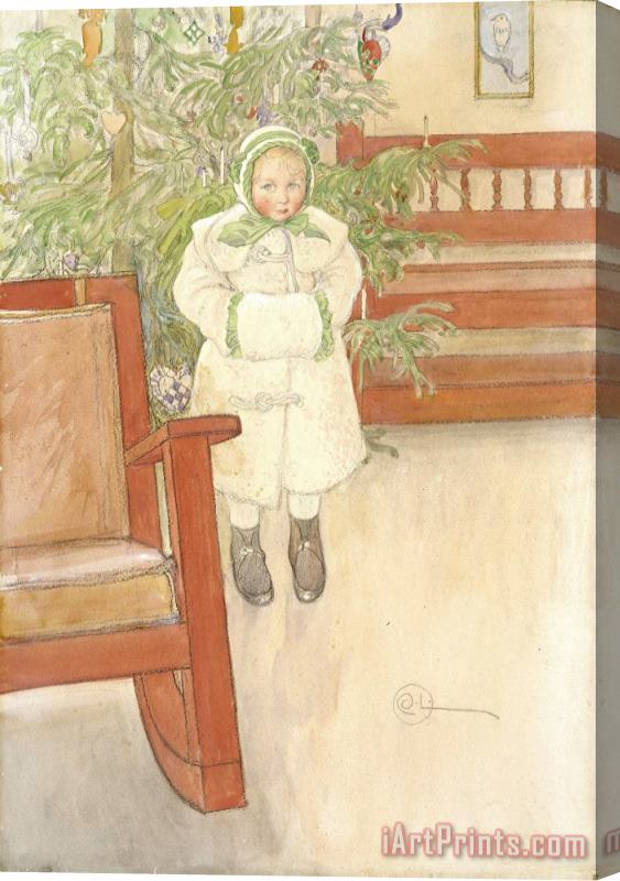Carl Larsson Girl And Rocking Chair Stretched Canvas Print / Canvas Art