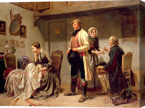 Carl Wilhelm Huebner A toast to the engaged couple Stretched Canvas Print / Canvas Art