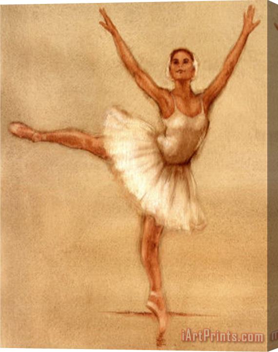 Caroline Gold Ballerina II Stretched Canvas Painting / Canvas Art
