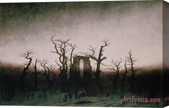 Caspar David Friedrich Abbey in the Oakwood Stretched Canvas Painting / Canvas Art